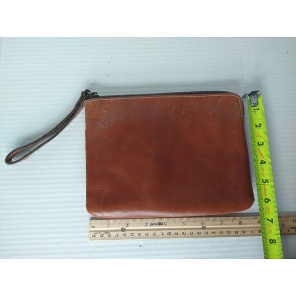 Patricia Nash Wristlet Clutch Zipper Wallet Leather brown small mini bag purse - Picture 12 of 16